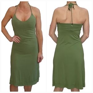 Abercrombie & Fitch Midi Olive Green Halter Dress Size XS